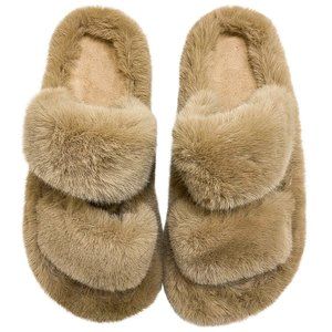 B. Encore Slippers for Woman. Soft Indoor Outdoor Open Toe Winter Slippers